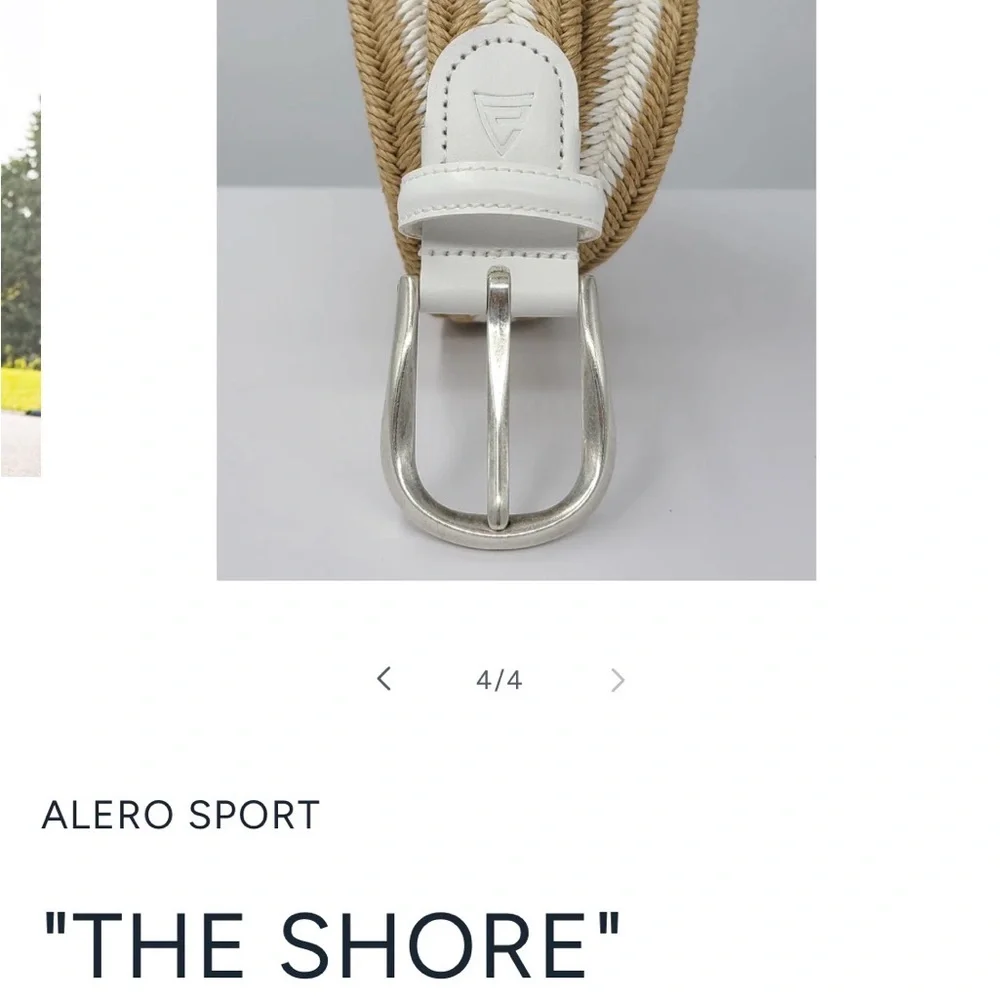 Alero Sport Stretch White and Tan Belt